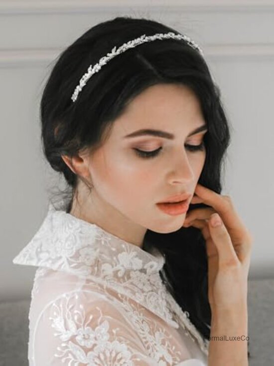 Rhinestone Crystal Pearl Headband for Women Wedding Bridal Hair Accessory Tiara main image 5